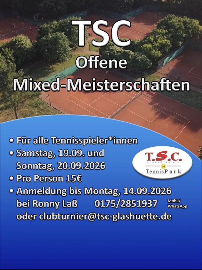 Offene Mixed-Meisterschaften 2026 beim T.S.C. Glashütte